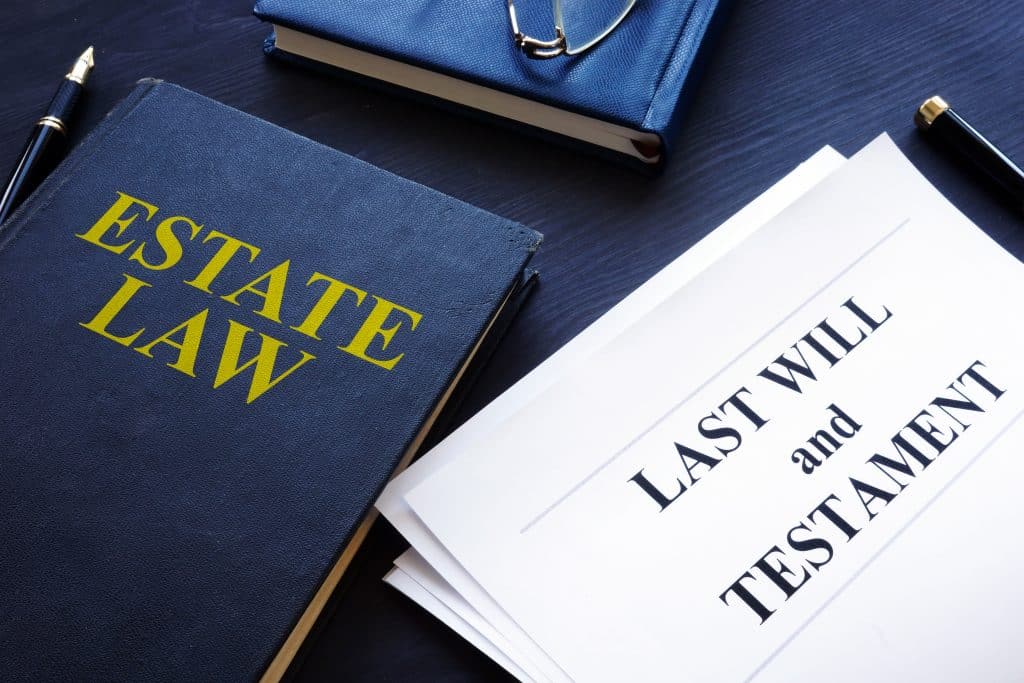 Estate law book and last will document